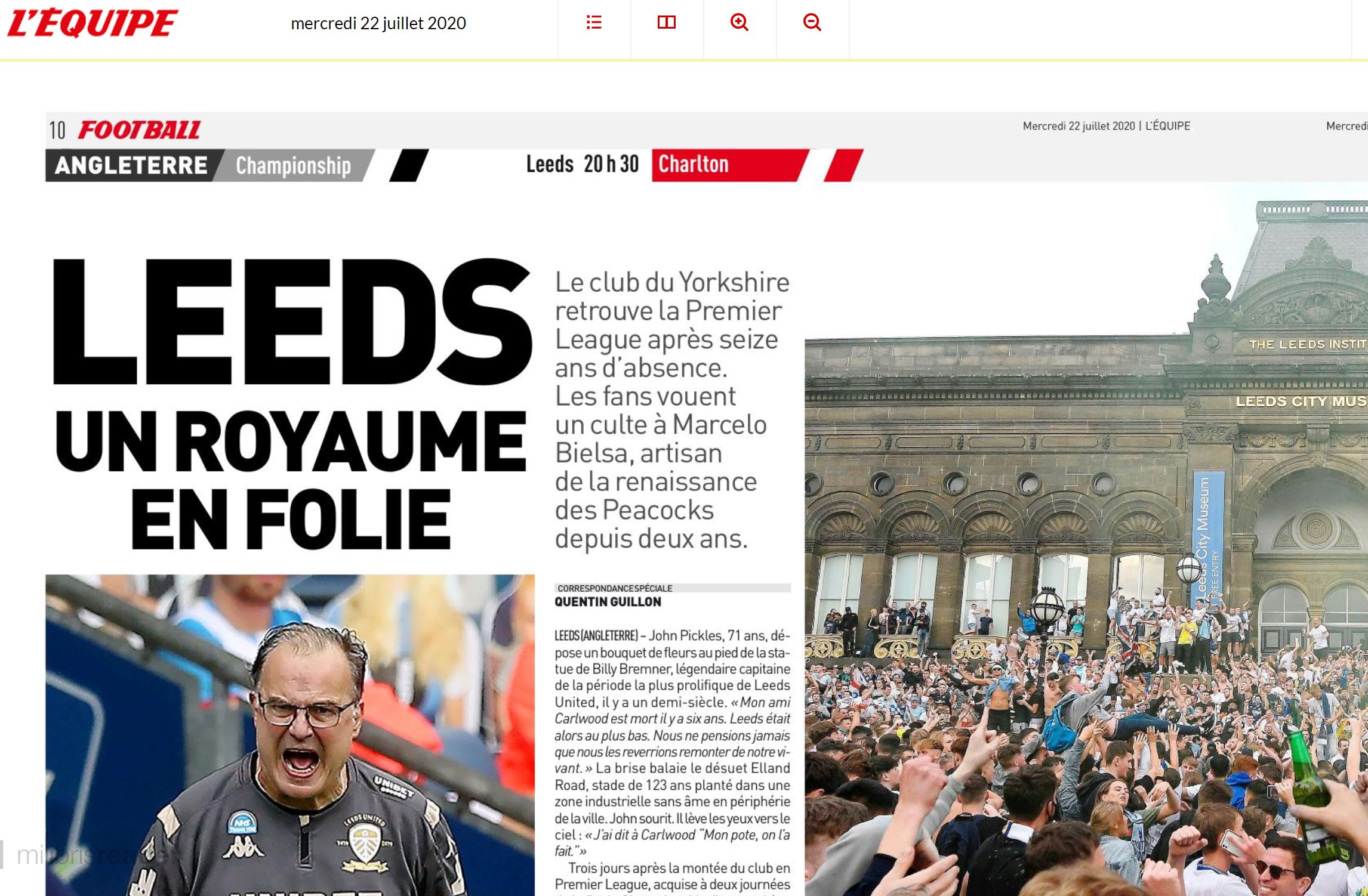 Read more about the article Leeds, un royaume en folie (L’Equipe)